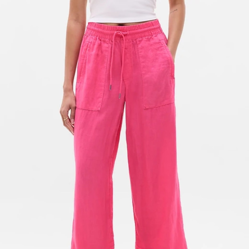 Athleta Pink Wide-Leg Drawstring Pants